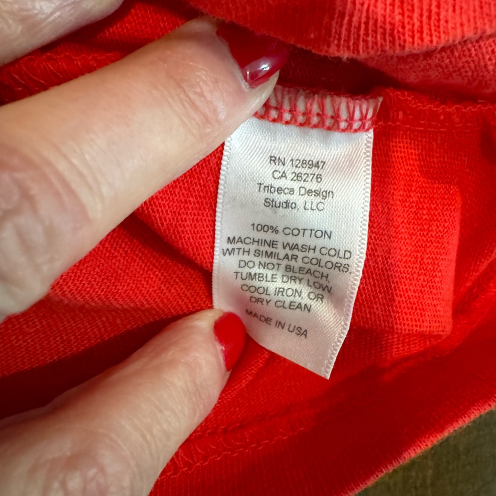 NWT Nili Lotan Red Cotton Brady Tee - Picture 4 of 4